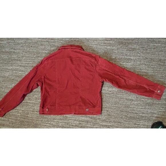 Lands' End Corduroy Trucker Jean Jacket Stretch Women's Pink Size L (14-16) - Picture 4 of 6